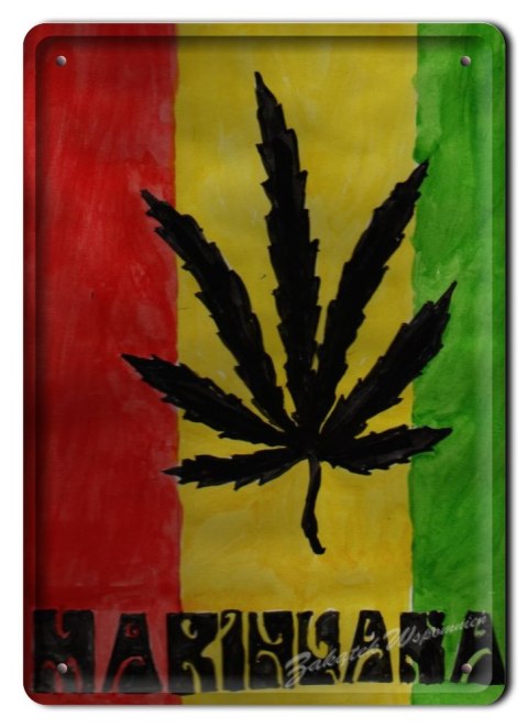 MARIHUANA METALOWY SZYLD VINTAGE RETRO #01392