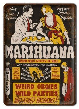 MARIHUANA PLAKAT METALOWY SZYLD RETRO VINTAGE #10873