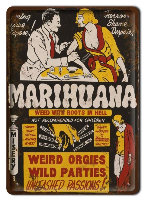 MARIHUANA PLAKAT METALOWY SZYLD RETRO VINTAGE #10873