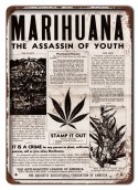 MARIHUANA PLAKAT METALOWY SZYLD RETRO VINTAGE #11031