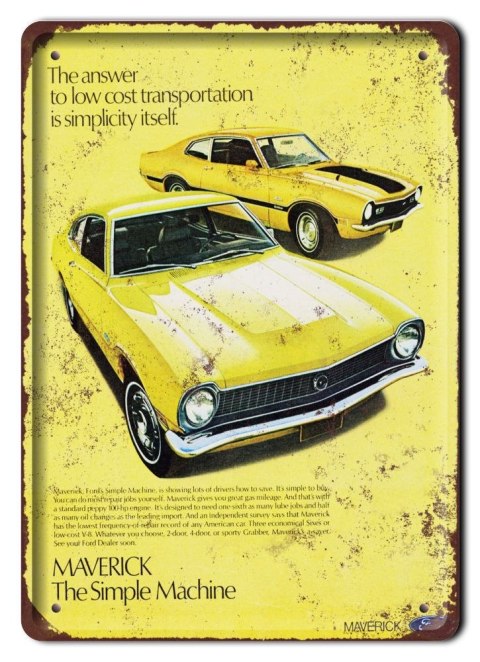 MAVERICK METALOWY SZYLD PLAKAT VINTAGE RETRO #05355