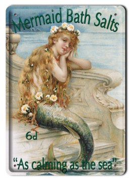 MERMAID BATH SALTS METALOWY SZYLD RETRO #00531