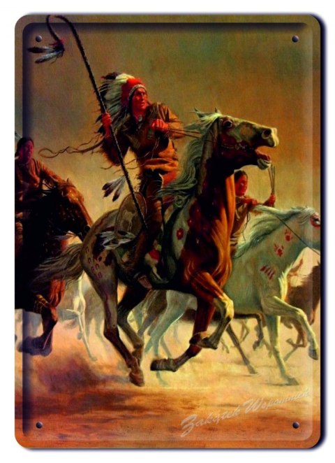 METALOWY SZYLD PLAKAT OBRAZEK INDIANIN #01634