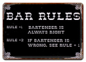 BAR RULES METALOWY SZYLD PLAKAT OBRAZEK RETRO #00041