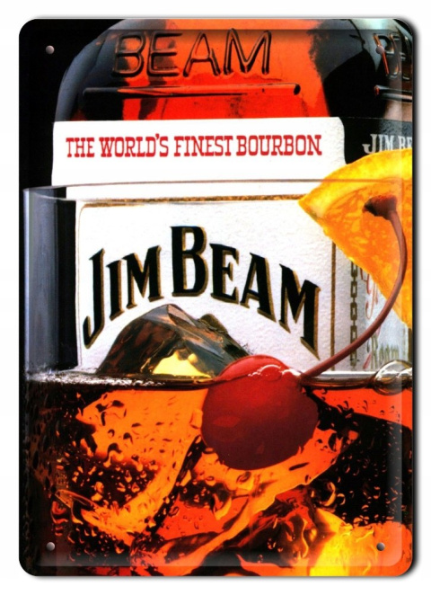 JIM BEAM WHISKEY METALOWY SZYLD PLAKAT RETRO #07975