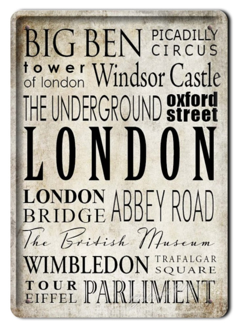 LONDON METALOWY SZYLD PLAKAT VINTAGE RETRO #01825