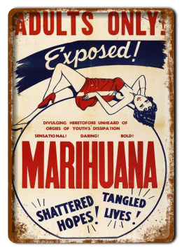 MARIHUANA METALOWY SZYLD PLAKAT RETRO #07423