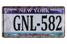 NEWYORK METALOWA TABLICA REJESTRACYJNA RETRO #04751