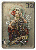 POPPY VINTAGE KALENDARZ METAL.SZYLD RETRO #06495