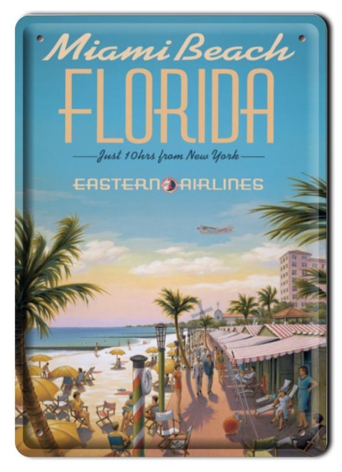 MIAMI PLAKAT METALOWY SZYLD VINTAGE RETRO #00595