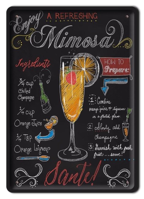 MIMOSA DRINK METALOWY SZYLD PLAKAT RETRO #07469