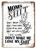 MOMS SHIT METALOWY SZYLD PLAKAT VINTAGE RETRO #08376