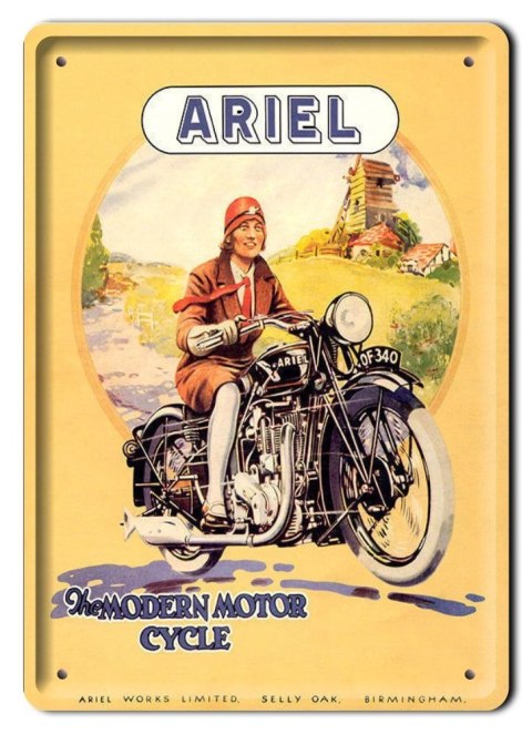 MOTOCYKL ARIEL METALOWY SZYLD PLAKAT RETRO #08670