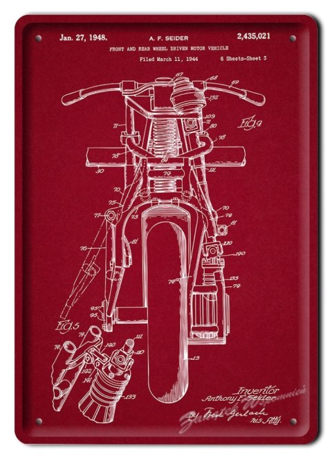 MOTOCYKL METALOWY SZYLD PLAKAT VINTAGE #01748