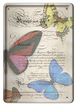 MOTYLE METALOWY SZYLD PLAKAT RETRO #04846