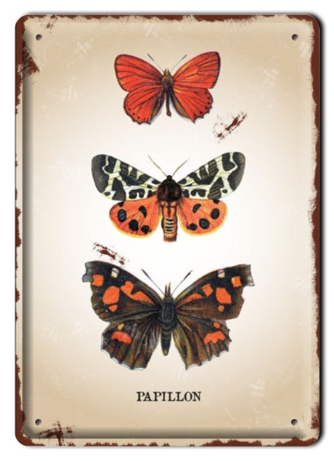 MOTYLE METALOWY SZYLD PLAKAT VINTAGE RETRO #00433