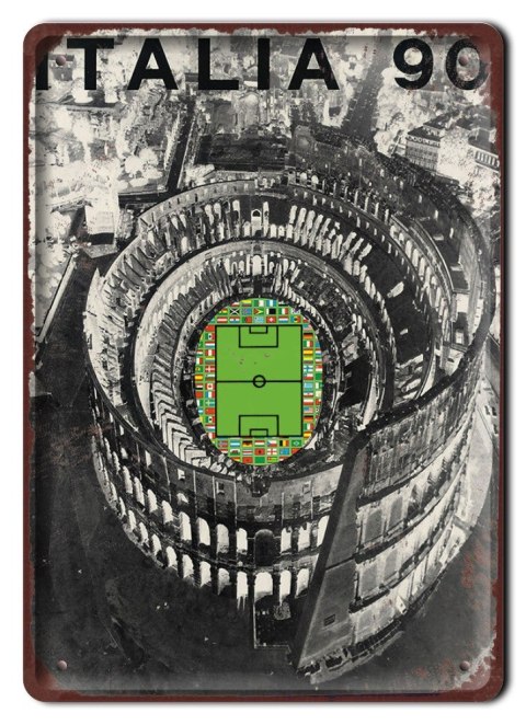 MUNDIAL 1990 METALOWY SZYLD VINTAGE RETRO #09308