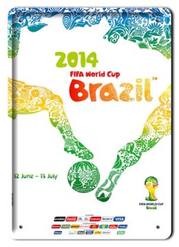 MUNDIAL 2014 METALOWY SZYLD VINTAGE RETRO #09314