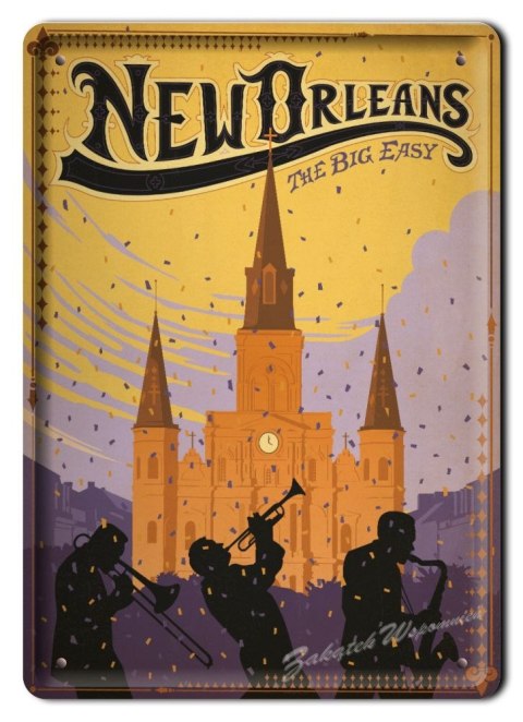 NEW ORLEANS METALOWY SZYLD PLAKAT VINTAGE #04917