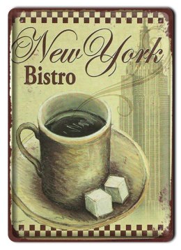 NEW YORK KAWA METALOWY SZYLD PLAKAT RETRO #01002