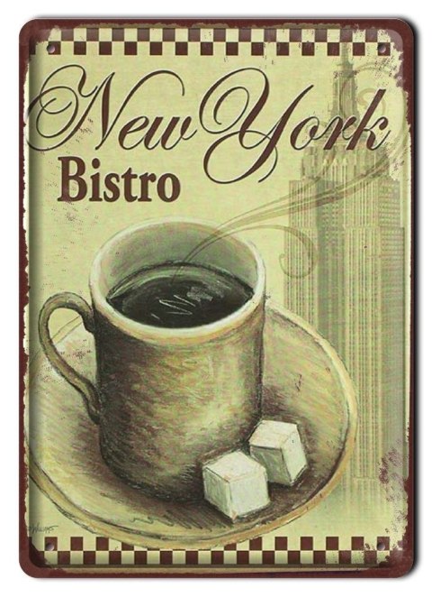 NEW YORK KAWA METALOWY SZYLD PLAKAT RETRO #01002