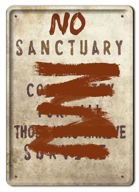NO SANCTUARY METALOWY SZYLD PLAKAT RETRO #08667