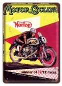 NORTON MOTOR METALOWY SZYLD PLAKAT RETRO #07855