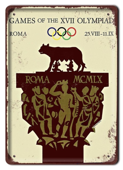 OLIMPIADA METALOWY SZYLD VINTAGE RETRO #09592