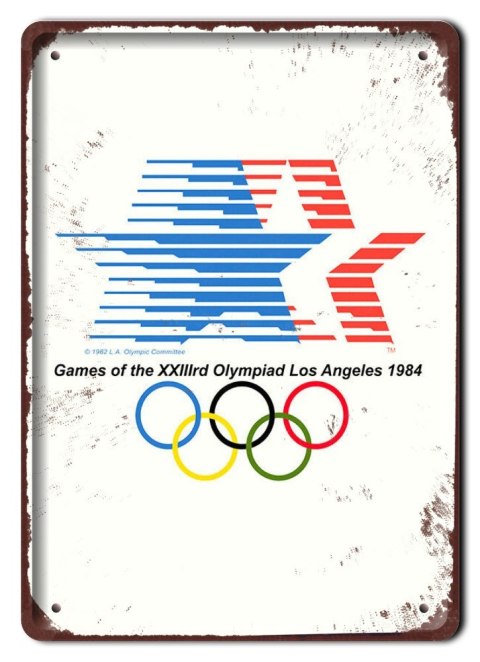 OLIMPIADA METALOWY SZYLD VINTAGE RETRO #09600