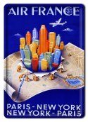 PARIS NEW YORK METALOWY SZYLD PLAKAT RETRO #07626