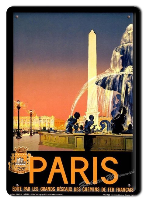 PARYŻ METALOWY SZYLD OBRAZEK PLAKAT VINTAGE #02589