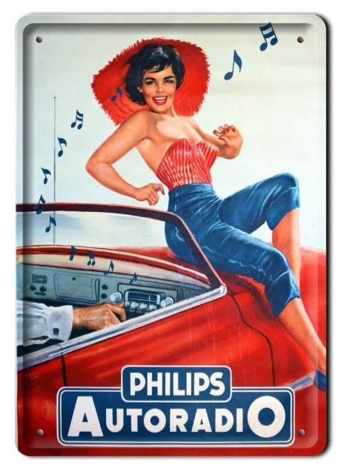 PHILIPS AUTO METALOWY SZYLD PLAKAT RETRO #07660
