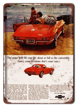 PLAKAT CORVETTE METALOWY SZYLD RETRO #05394