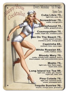 PLAKAT METALOWY SZYLD RETRO KOKTAIL #11936