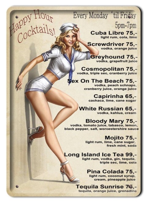 PLAKAT METALOWY SZYLD RETRO KOKTAIL #11936
