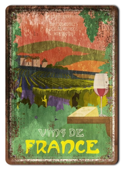 PLAKAT METALOWY SZYLD TABLICZKA RETRO WINO #11970