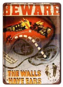 POLITYKA METALOWY SZYLD VINTAGE RETRO #05439