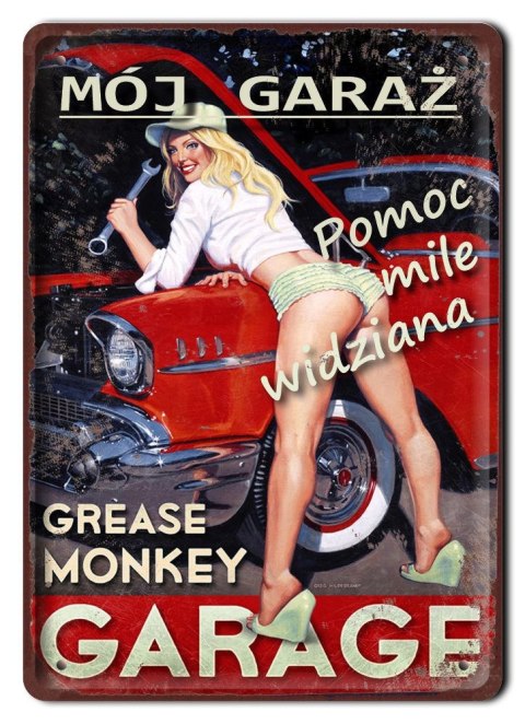 PRL GARAŻ PLAKAT METALOWY SZYLD RETRO #12669