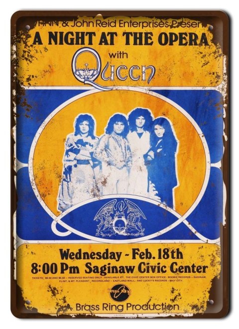 QUEEN PLAKAT METALOWY SZYLD RETRO VINTAGE #10171
