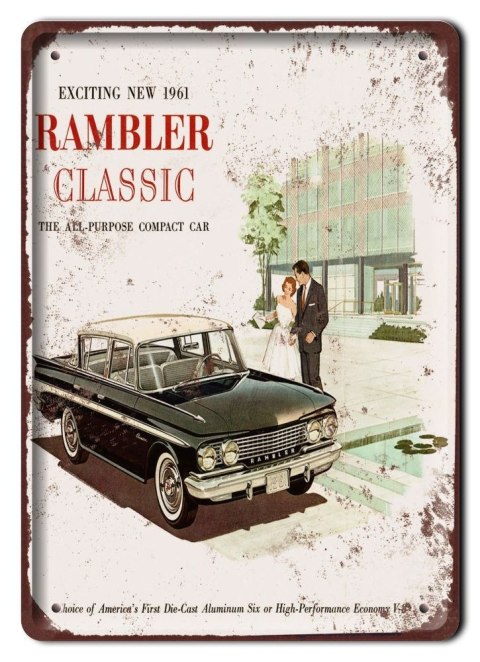 RAMBLER PLAKAT METALOWY SZYLD RETRO VINTAGE #11313