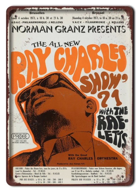 RAY CHARLES PLAKAT METALOWY SZYLD RETRO #12046