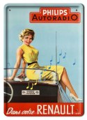 RENAULT PHILIPS METALOWY SZYLD PLAKAT RETRO #07520
