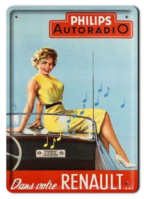 RENAULT PHILIPS METALOWY SZYLD PLAKAT RETRO #07520
