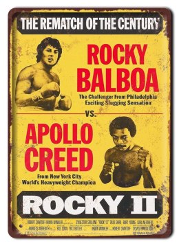 ROCKY II METALOWY SZYLD PLAKAT VINTAGE RETRO #08421