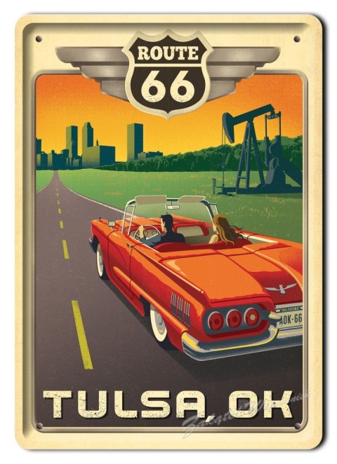 ROUTE 66 METALOWY SZYLD OBRAZEK VINTAGE RETRO #02732