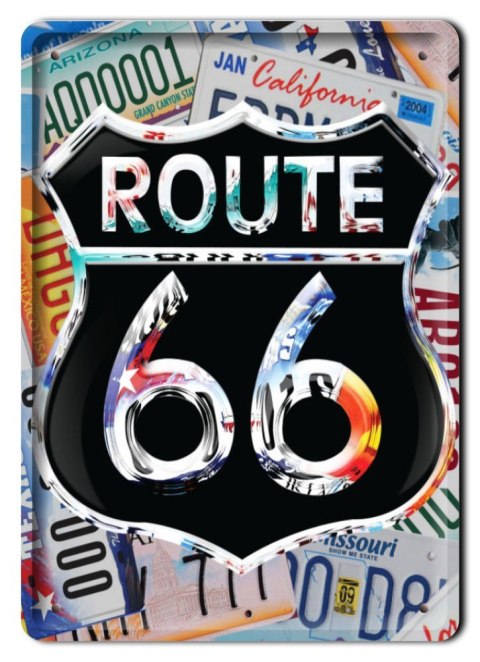 ROUTE 66 METALOWY SZYLD PLAKAT RETRO #00130