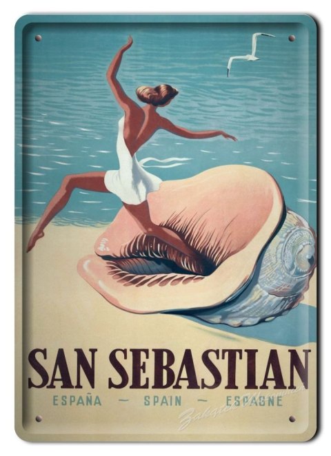 SAN SEBASTIAN METALOWY SZYLD PLAKAT RETRO #04839