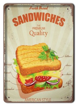 SANDWICHES PLAKAT METALOWY SZYLD RETRO #20285