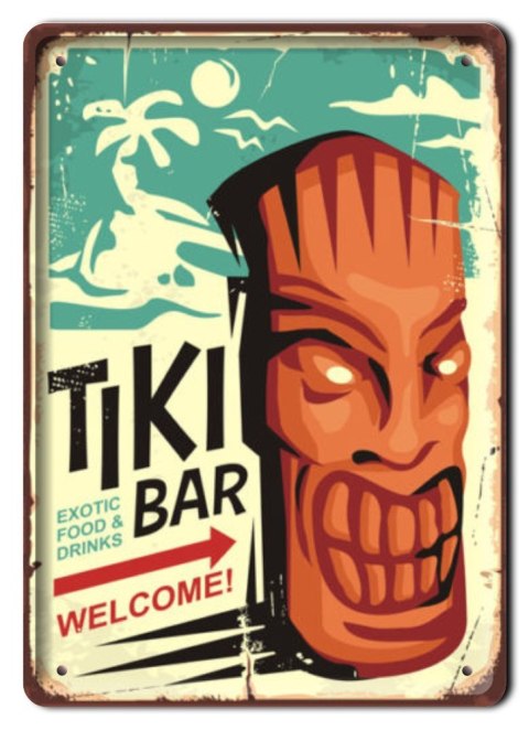 TIKI BAR METALOWY SZYLD PLAKAT VINTAGE RETRO #08480