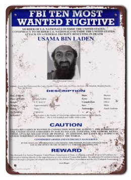 UASMA BIN LADEN METALOWY SZYLD RETRO #05473